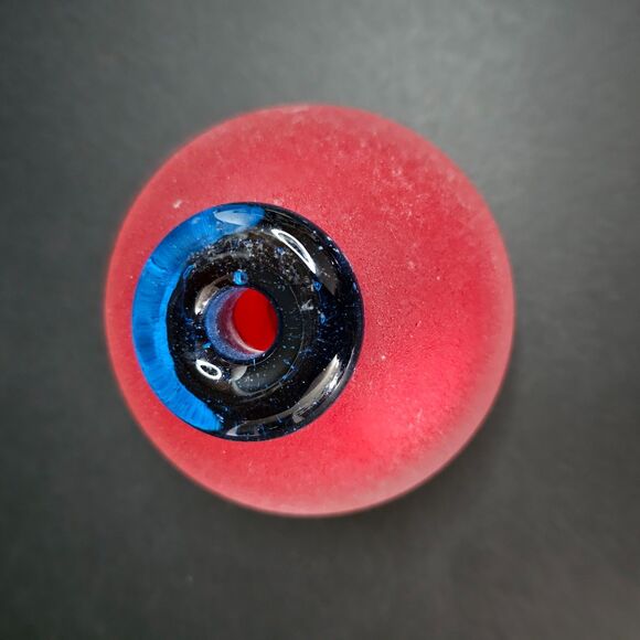 Vtg Franco Moretti Murano Glass Perfume Bottle Satinato Red Blue Italian Frosted - Picture 2 of 7